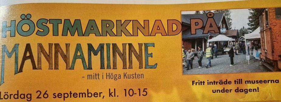 Höstmarknad på Mannaminne 26 september